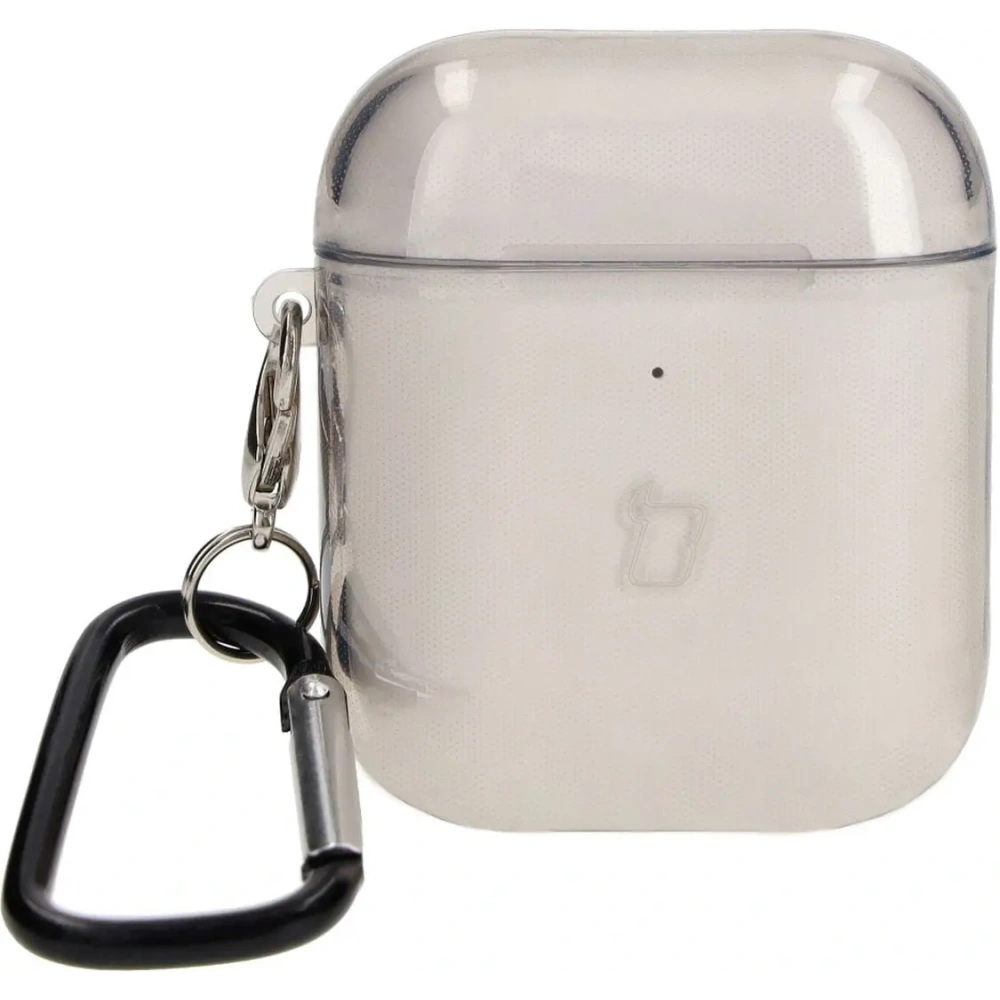 Etui Bizon Case Headphone Clear do Airpods 1/2 przezroczysto-czarne