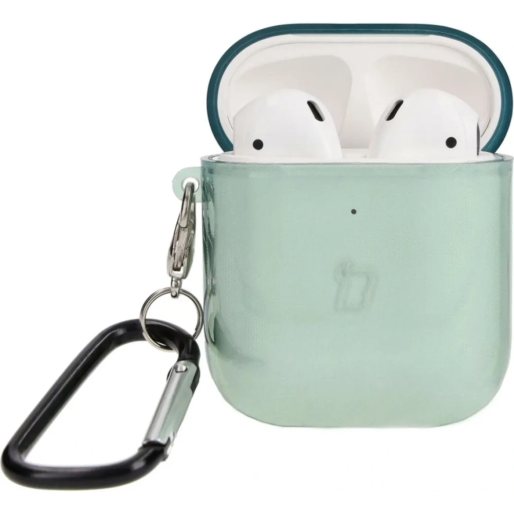 Etui Bizon Case Headphone Clear do Airpods 1/2 przezroczysto-zielone