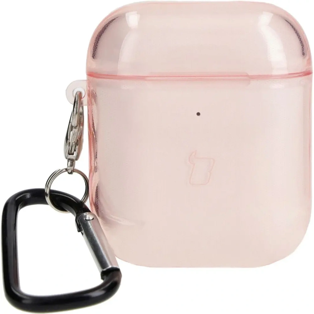 Etui Bizon Case Headphone Clear do Airpods 1/2 przezroczysto-różowe
