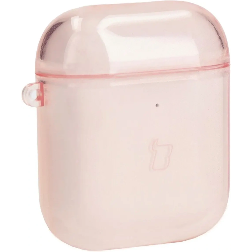 Etui Bizon Case Headphone Clear do Airpods 1/2 przezroczysto-różowe