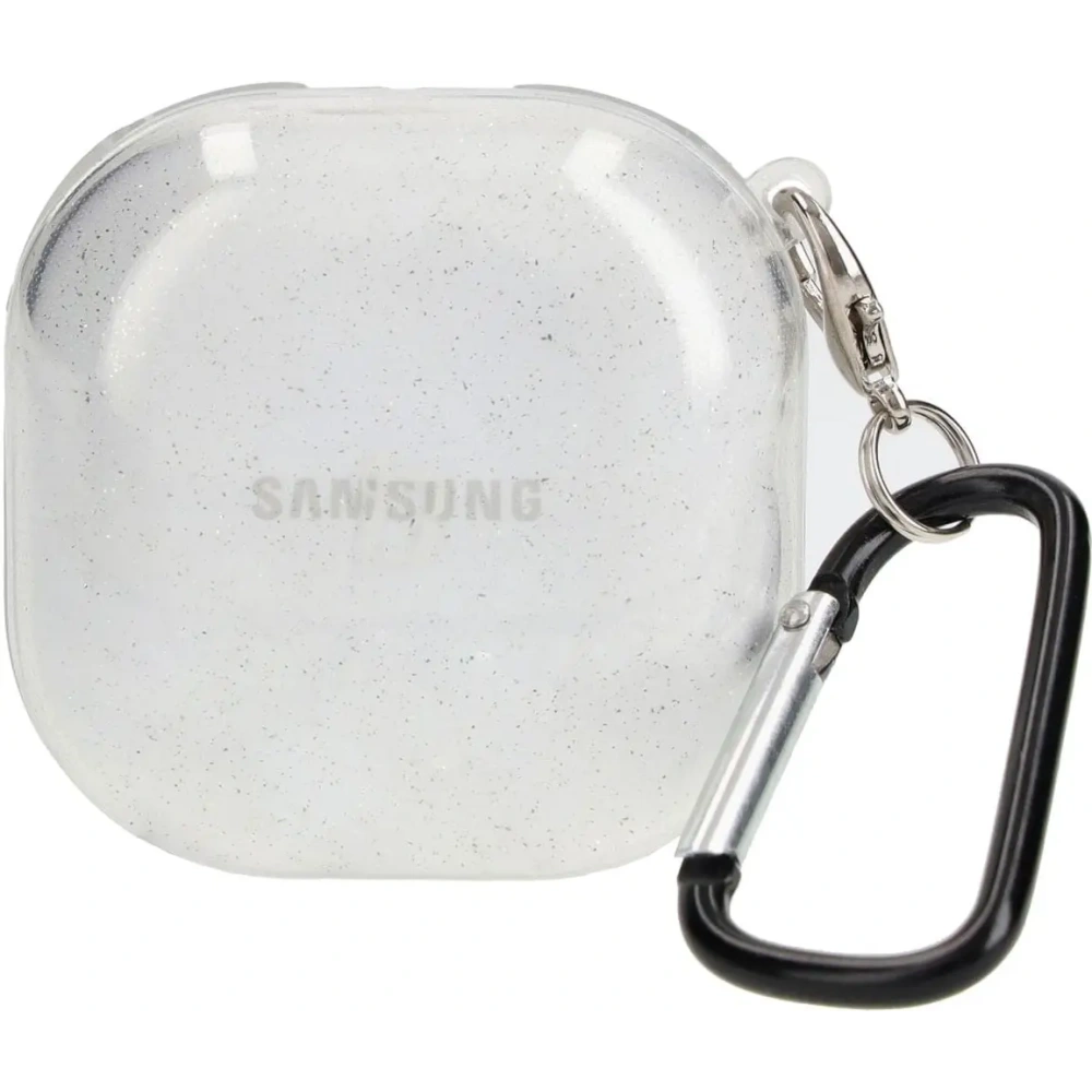 Etui Bizon Case Headphone Clear do Samsung Galaxy Buds Live / Pro / Buds2 / Buds2 Pro / Buds FE przezroczysto-brokatowe