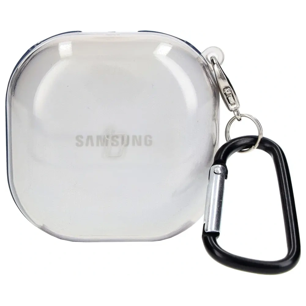 Etui Bizon Case Headphone Clear do Samsung Galaxy Buds Live / Pro / Buds2 / Buds2 Pro / Buds FE przezroczysto-czarne