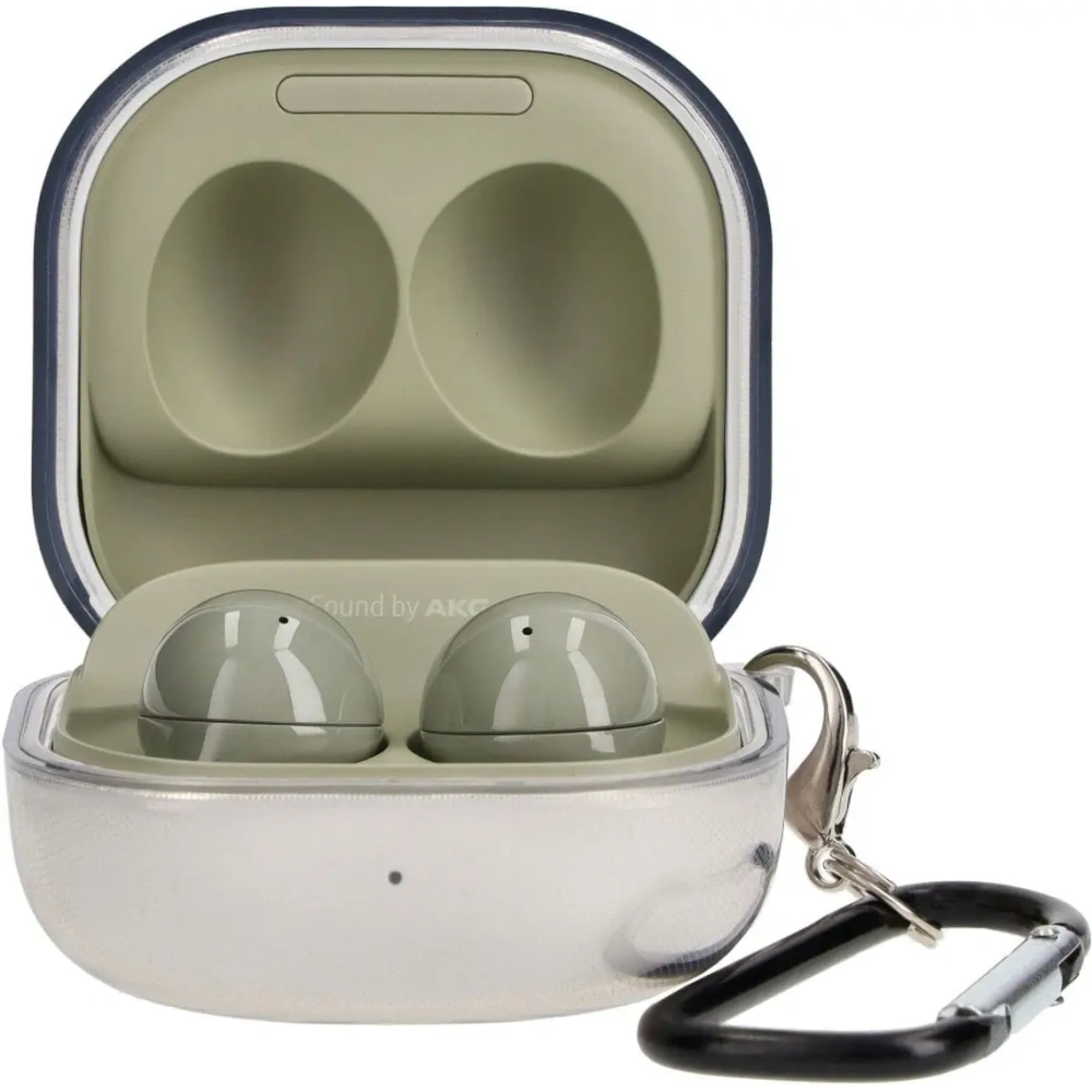 Etui Bizon Case Headphone Clear do Samsung Galaxy Buds Live / Pro / Buds2 / Buds2 Pro / Buds FE przezroczysto-czarne