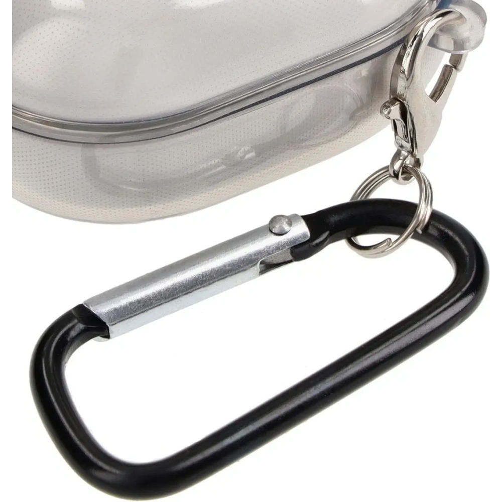 Etui Bizon Case Headphone Clear do Samsung Galaxy Buds Live / Pro / Buds2 / Buds2 Pro / Buds FE przezroczysto-czarne