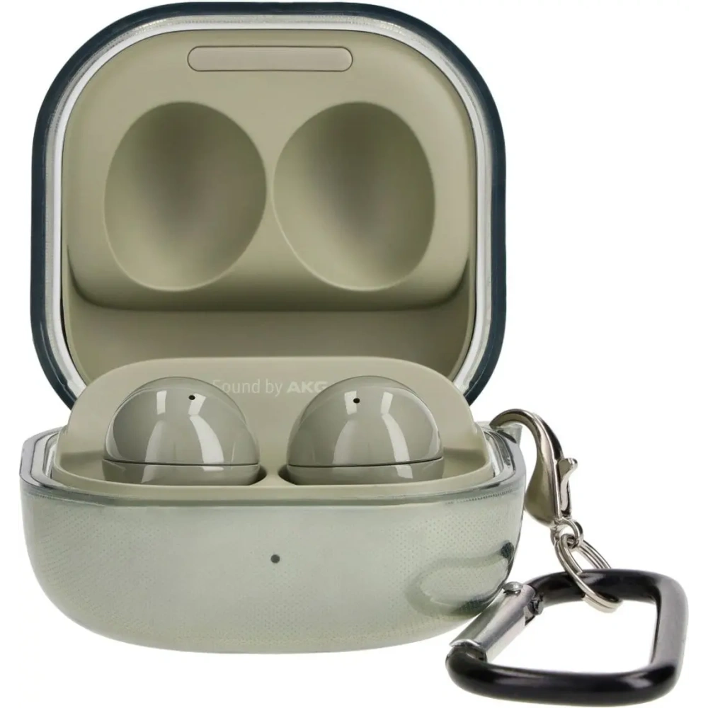 Etui Bizon Case Headphone Clear do Samsung Galaxy Buds Live / Pro / Buds2 / Buds2 Pro / Buds FE przezroczysto-zielone