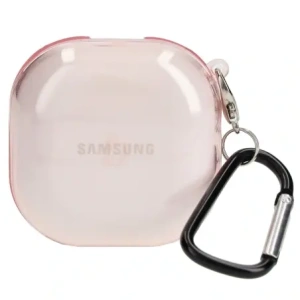 Kup Bizon Case Headphone Clear Samsung Galaxy Buds Live / Pro / Buds2 / Buds2 Pro / Buds FE transparent-roz - BIZ3939 - {ean13} - Sklep Home Screen