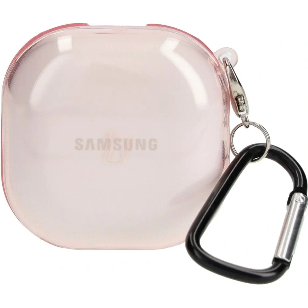 Etui Bizon Case Headphone Clear do Samsung Galaxy Buds Live / Pro / Buds2 / Buds2 Pro / Buds FE przezroczysto-różowe