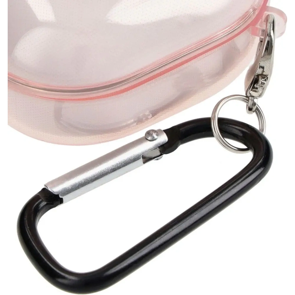 Etui Bizon Case Headphone Clear do Samsung Galaxy Buds Live / Pro / Buds2 / Buds2 Pro / Buds FE przezroczysto-różowe