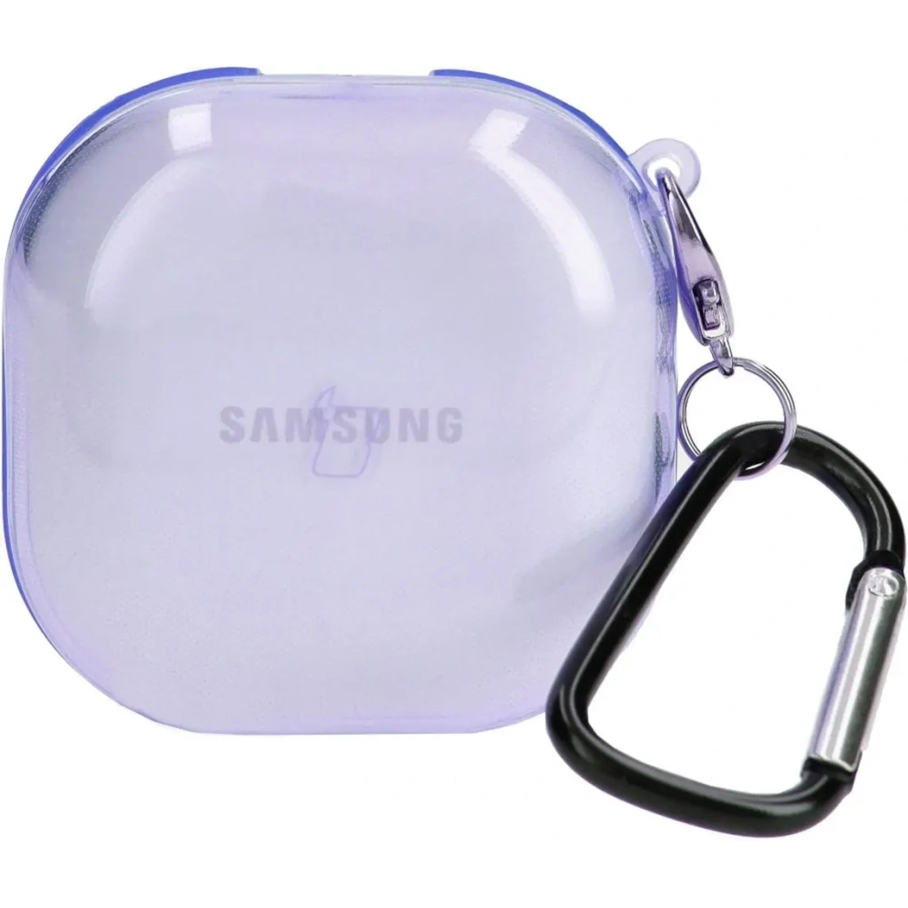 Etui Bizon Case Headphone Clear do Samsung Galaxy Buds Live / Pro / Buds2 / Buds2 Pro / Buds FE przezroczysto-fioletowe