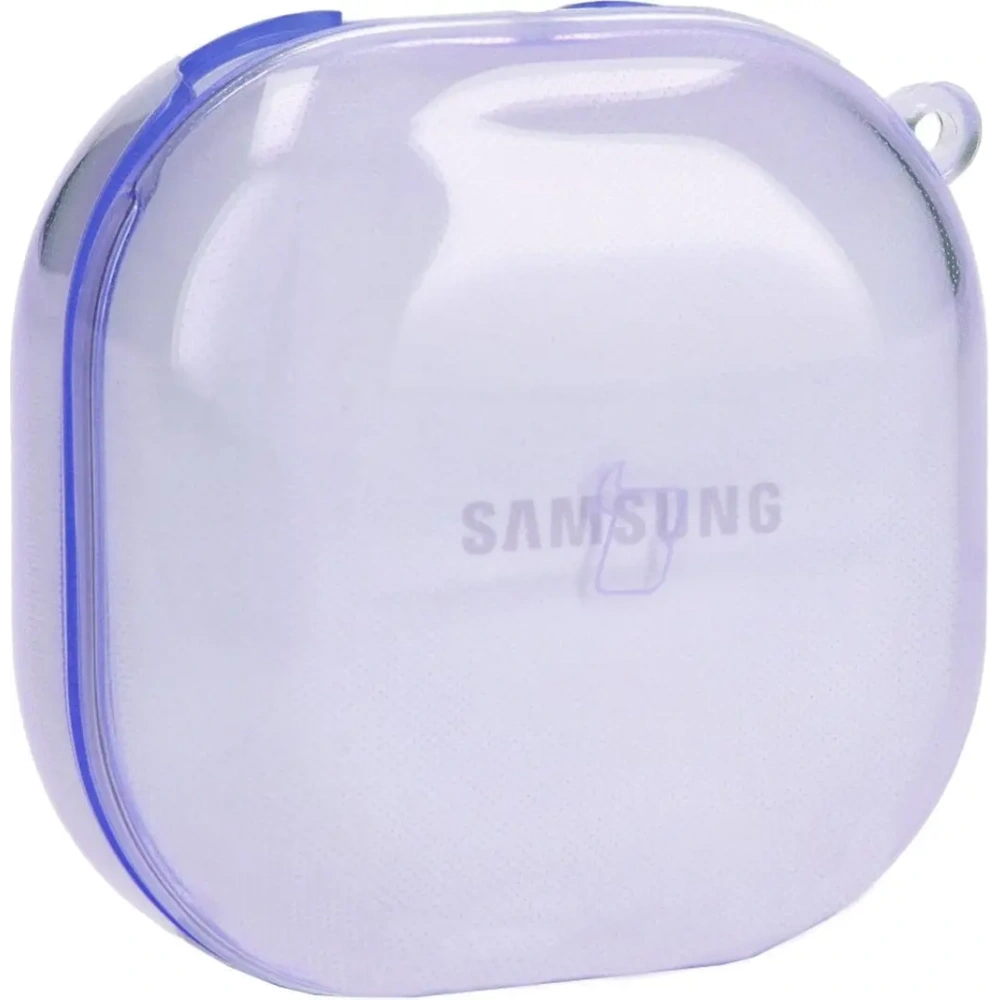 Etui Bizon Case Headphone Clear do Samsung Galaxy Buds Live / Pro / Buds2 / Buds2 Pro / Buds FE przezroczysto-fioletowe