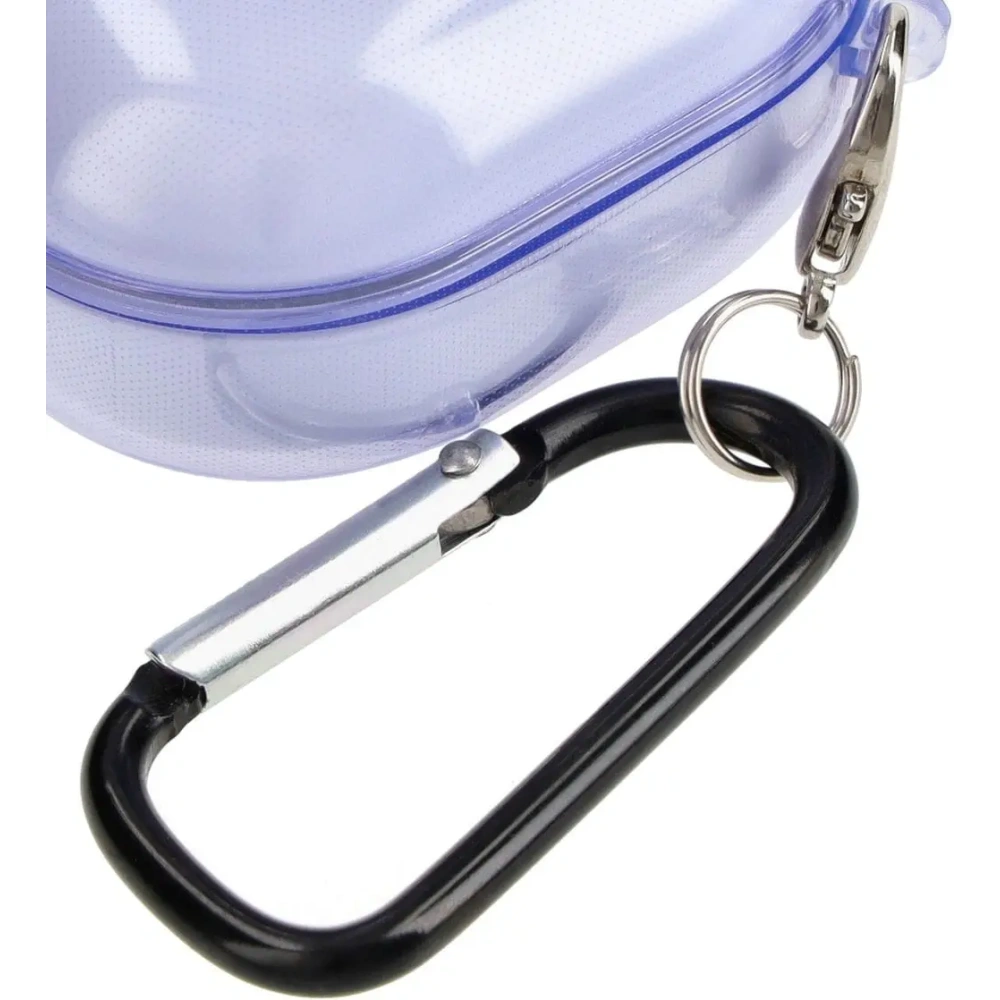 Etui Bizon Case Headphone Clear do Samsung Galaxy Buds Live / Pro / Buds2 / Buds2 Pro / Buds FE przezroczysto-fioletowe