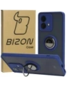 Bizon Case Hybrid Ring Motorola Edge 40 Neo rauchig mit einem navyblauen Rahmen