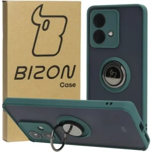 Kup Etui z uchwytem na palec Bizon Case Hybrid Ring do Motorola Edge 40 Neo przydymione z ciemnozieloną ramką - BIZ3944 - {ean13} - Sklep Home Screen