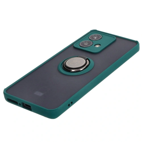 Kup Etui z uchwytem na palec Bizon Case Hybrid Ring do Motorola Edge 40 Neo przydymione z ciemnozieloną ramką - BIZ3944 - {ean13} - Sklep Home Screen