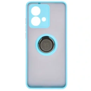 Kup Etui s úchytem na prst Bizon Case Hybrid Ring pro Motorola Edge 40 Neo kouřové s světle modrým rámečkem - BIZ3945 - {ean13} - Sklep Home Screen