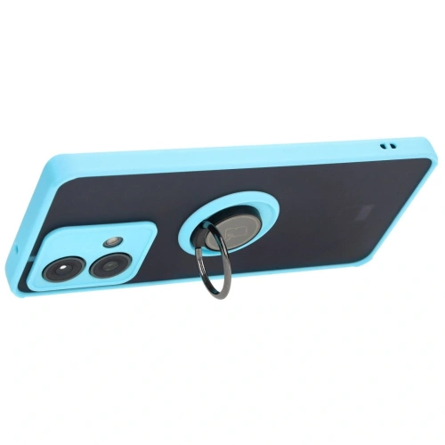 Kup Etui s úchytem na prst Bizon Case Hybrid Ring pro Motorola Edge 40 Neo kouřové s světle modrým rámečkem - BIZ3945 - {ean13} - Sklep Home Screen