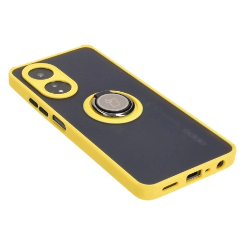 Kup Etui z uchwytem na palec Bizon Case Hybrid Ring do Oppo A58 4G przydymione z żółtą ramką - BIZ3963 - {ean13} - Sklep Home Screen