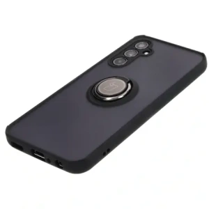 Etui s úchopem na prst Bizon Case Hybrid Ring pro Samsung Galaxy M34 5G kouřové s černým rámečkem