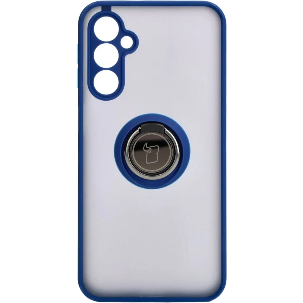 Etui z uchwytem na palec Bizon Case Hybrid Ring do Samsung Galaxy M34 5G przydymione z granatową ramką