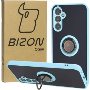 Kup Etui z uchwytem na palec Bizon Case Hybrid Ring do Samsung Galaxy M34 5G przydymione z jasnoniebieską ramką - BIZ3977 - {ean13} - Sklep Home Screen