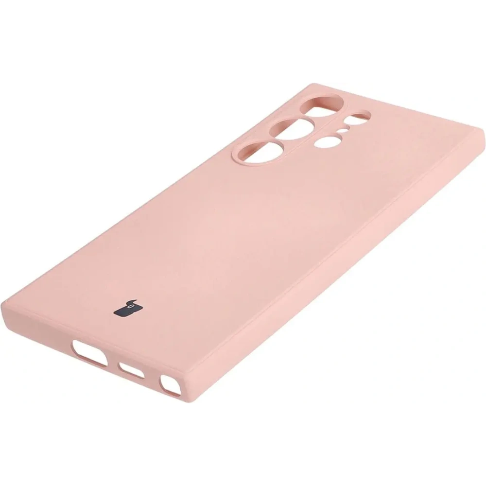 Etui Bizon Case Silicone Sq do Samsung Galaxy S24 Ultra jasnoróżowe