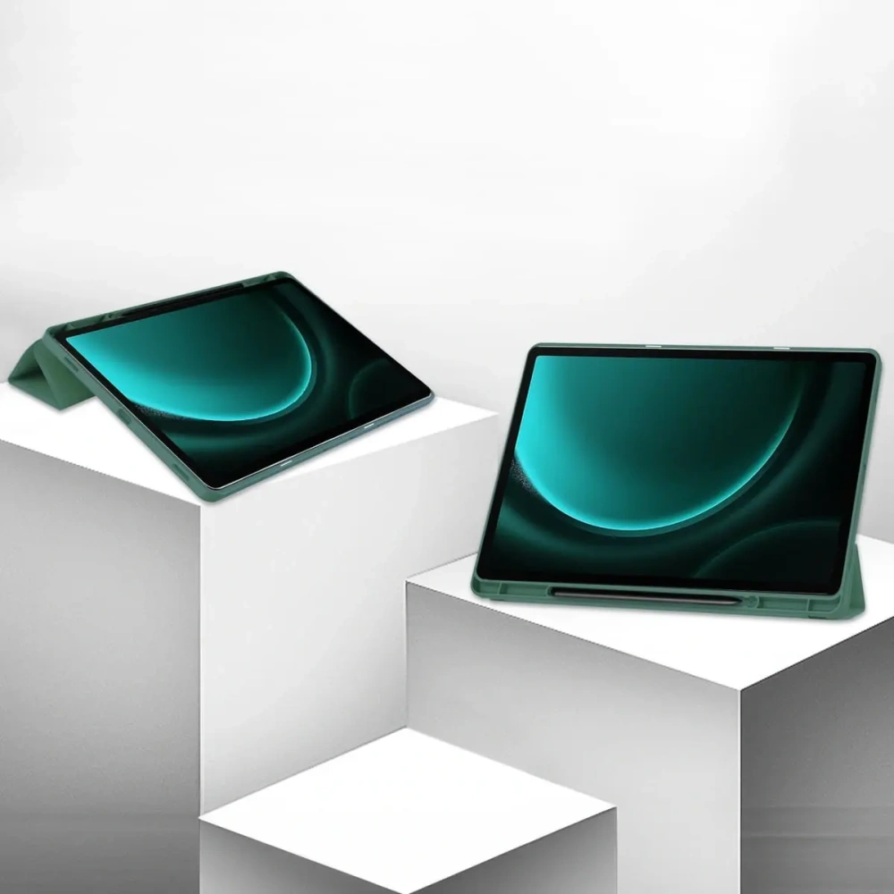 Etui Bizon Case Tab Lizard do Samsung Galaxy Tab S9 FE Plus ciemnozielone