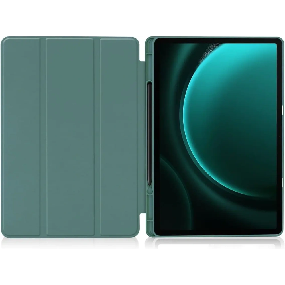 Etui Bizon Case Tab Lizard do Samsung Galaxy Tab S9 FE Plus ciemnozielone