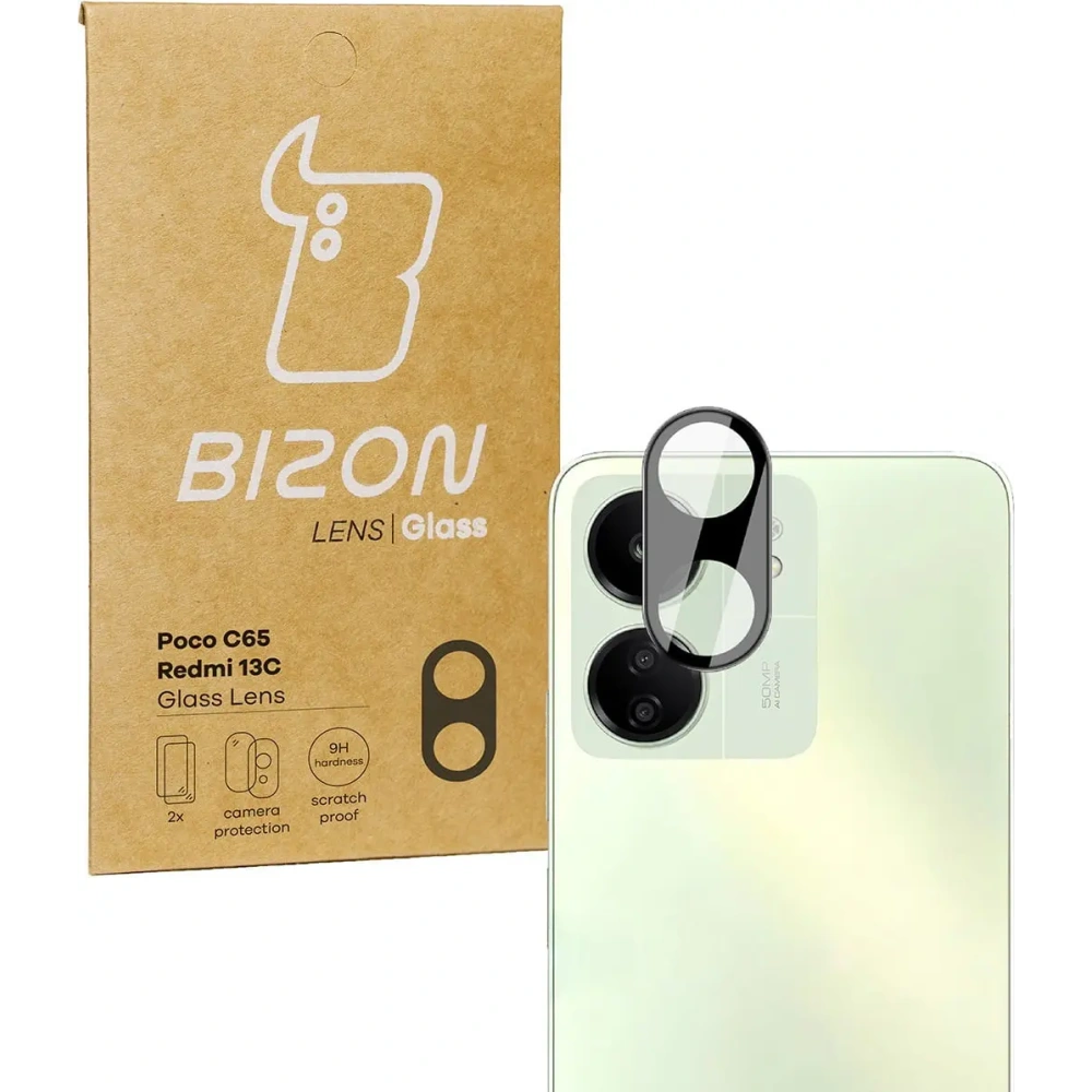 Szkło na aparat Bizon Glass Lens do Redmi 13C/Poco C65 [2 PACK]