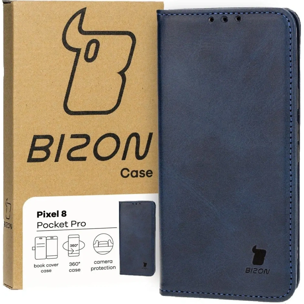 Etui z klapką Bizon Case Pocket Pro do Google Pixel 8 granatowe