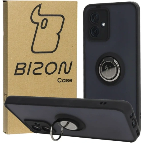 Kup Etui z uchwytem na palec Bizon Case Hybrid Ring do Motorola Moto G54 5G przydymione z czarną ramką - BIZ4011 - {ean13} - Sklep Home Screen
