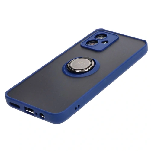 Kup Etui z uchwytem na palec Bizon Case Hybrid Ring do Motorola Moto G54 5G przydymione z granatową ramką - BIZ4012 - {ean13} - Sklep Home Screen