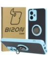 Etui z uchwytem na palec Bizon Case Hybrid Ring do Motorola Moto G54 5G przydymione z jasnoniebieską ramką