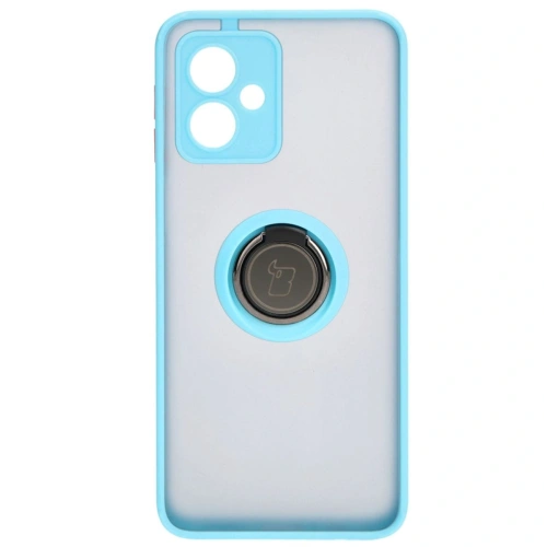 Kup Etui z uchwytem na palec Bizon Case Hybrid Ring do Motorola Moto G54 5G przydymione z jasnoniebieską ramką - BIZ4013 - {ean13} - Sklep Home Screen