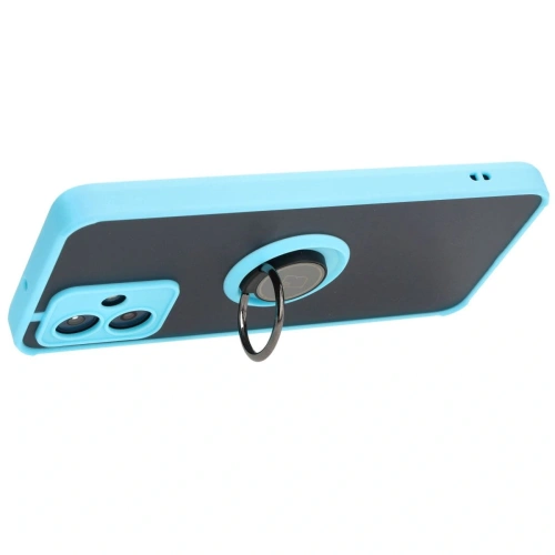 Kup Etui z uchwytem na palec Bizon Case Hybrid Ring do Motorola Moto G54 5G przydymione z jasnoniebieską ramką - BIZ4013 - {ean13} - Sklep Home Screen