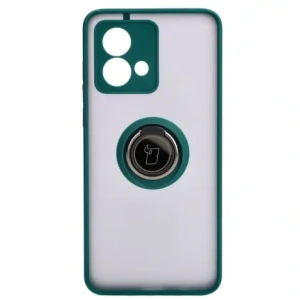 Kup Etui z uchwytem na palec Bizon Case Hybrid Ring do Motorola Moto G84 5G przydymione z ciemnozieloną ramką - BIZ4015 - {ean13} - Sklep Home Screen