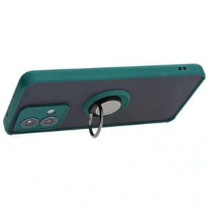 Kup Etui z uchwytem na palec Bizon Case Hybrid Ring do Motorola Moto G84 5G przydymione z ciemnozieloną ramką - BIZ4015 - {ean13} - Sklep Home Screen