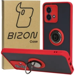 Buy Bizon Case Hybrid Ring Motorola Moto G84 5G smoky with a red frame - BIZ4016 - {ean13} - Home Screen Store Europe