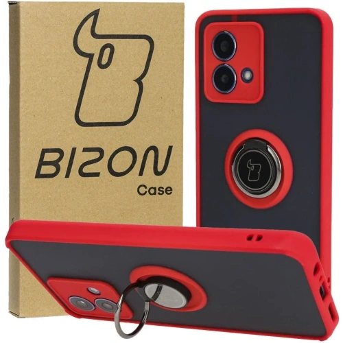 Kup Etui s úchopem na prst Bizon Case Hybrid Ring pro Motorola Moto G84 5G kouřové s červeným rámem - BIZ4016 - {ean13} - Sklep Home Screen