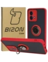 Bizon Case Hybrid Ring Motorola Moto G84 5G smoky with a red frame