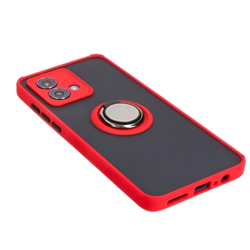 Kup Etui s úchopem na prst Bizon Case Hybrid Ring pro Motorola Moto G84 5G kouřové s červeným rámem - BIZ4016 - {ean13} - Sklep Home Screen
