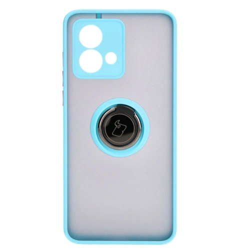 Kup Etui z uchwytem na palec Bizon Case Hybrid Ring do Motorola Moto G84 5G kouřové s jasně modrým rámem - BIZ4017 - {ean13} - Sklep Home Screen