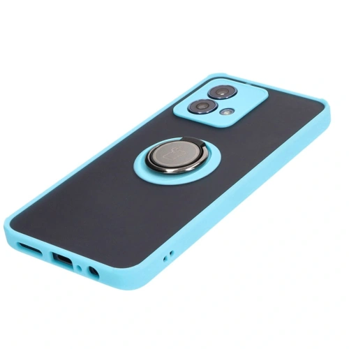 Kup Etui z uchwytem na palec Bizon Case Hybrid Ring do Motorola Moto G84 5G kouřové s jasně modrým rámem - BIZ4017 - {ean13} - Sklep Home Screen