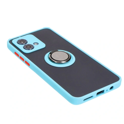 Kup Etui z uchwytem na palec Bizon Case Hybrid Ring do Motorola Moto G84 5G kouřové s jasně modrým rámem - BIZ4017 - {ean13} - Sklep Home Screen