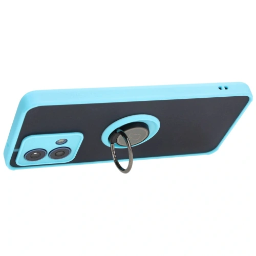 Kup Etui z uchwytem na palec Bizon Case Hybrid Ring do Motorola Moto G84 5G kouřové s jasně modrým rámem - BIZ4017 - {ean13} - Sklep Home Screen