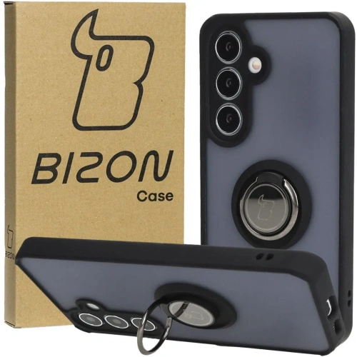 Kup Etui s úchytem na prst Bizon Case Hybrid Ring pro Samsung Galaxy S24 kouřové s černým rámečkem - BIZ4019 - {ean13} - Sklep Home Screen