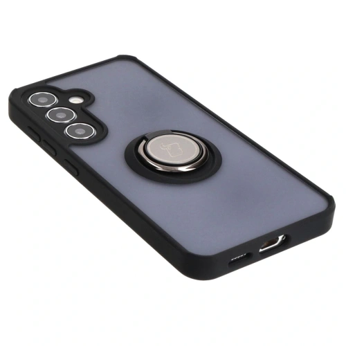 Kup Etui s úchytem na prst Bizon Case Hybrid Ring pro Samsung Galaxy S24 kouřové s černým rámečkem - BIZ4019 - {ean13} - Sklep Home Screen