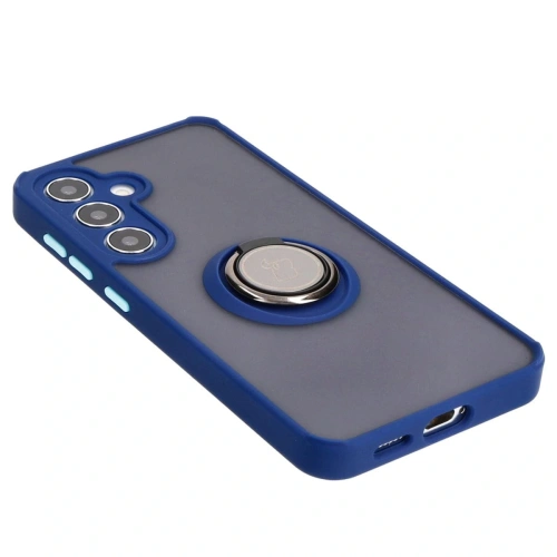 Kup Etui s úchopem na prst Bizon Case Hybrid Ring do Samsung Galaxy S24 kouřové s modrým rámečkem - BIZ4020 - {ean13} - Sklep Home Screen