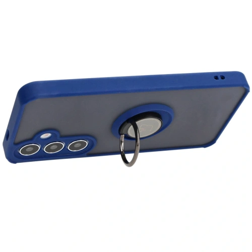 Kup Etui s úchopem na prst Bizon Case Hybrid Ring do Samsung Galaxy S24 kouřové s modrým rámečkem - BIZ4020 - {ean13} - Sklep Home Screen