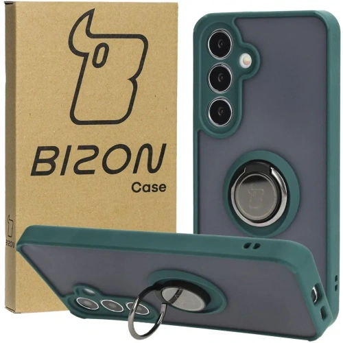 Buy Bizon Case Hybrid Ring Samsung Galaxy S24 smoky with a dark green frame - BIZ4021 - {ean13} - Home Screen Store Europe