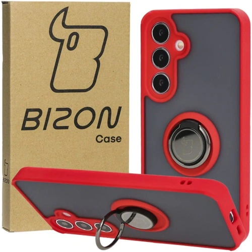 Buy Bizon Case Hybrid Ring Samsung Galaxy S24 smoky with a red frame - BIZ4022 - {ean13} - Home Screen Store Europe